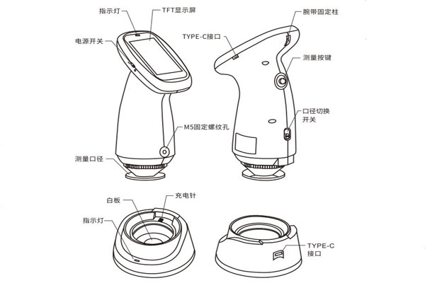 PS系列分光色差仪外部结构示意图