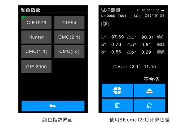 颜色指数设置和选择